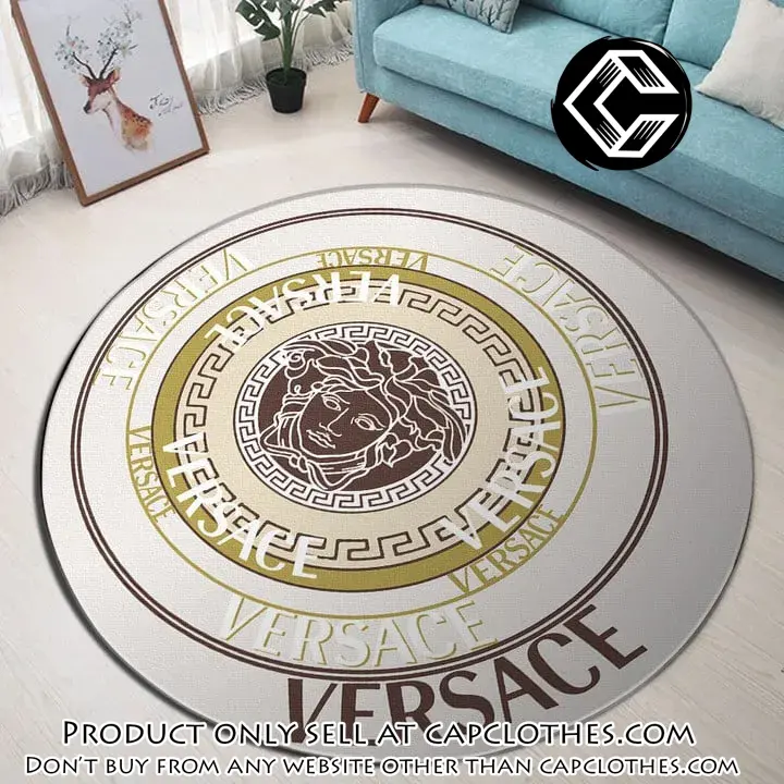 Versace medusa pattern luxury brand fashion round rug carpet home decor special gift cc5241104